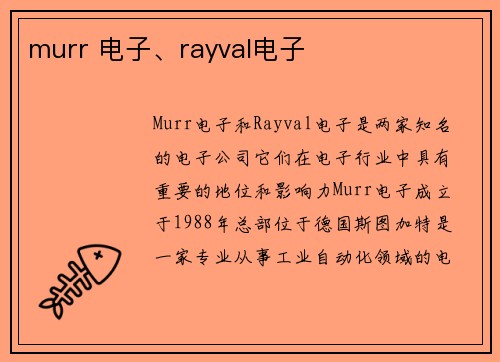 murr 电子、rayval电子
